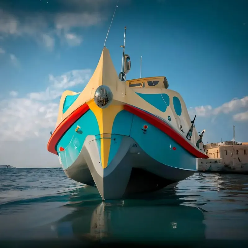 A painted luzzu fishing boat